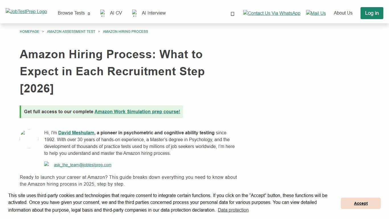 Amazon Hiring Process: What to Expect in Each Step [2026] - JobTestPrep